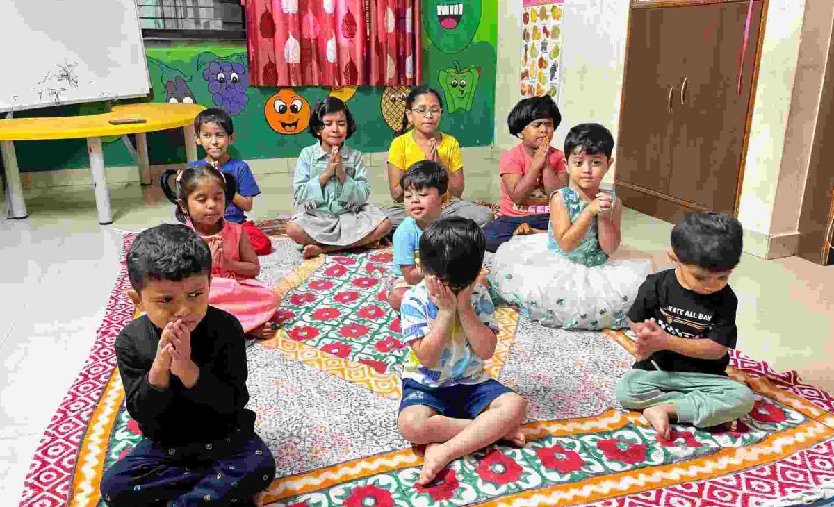 Children participating in Sanskar Varg session at Utkarsha Day Care, Sangvi Pune